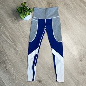 VM/MA Blue Gray White Colorblock Leggings Women’s Size XS